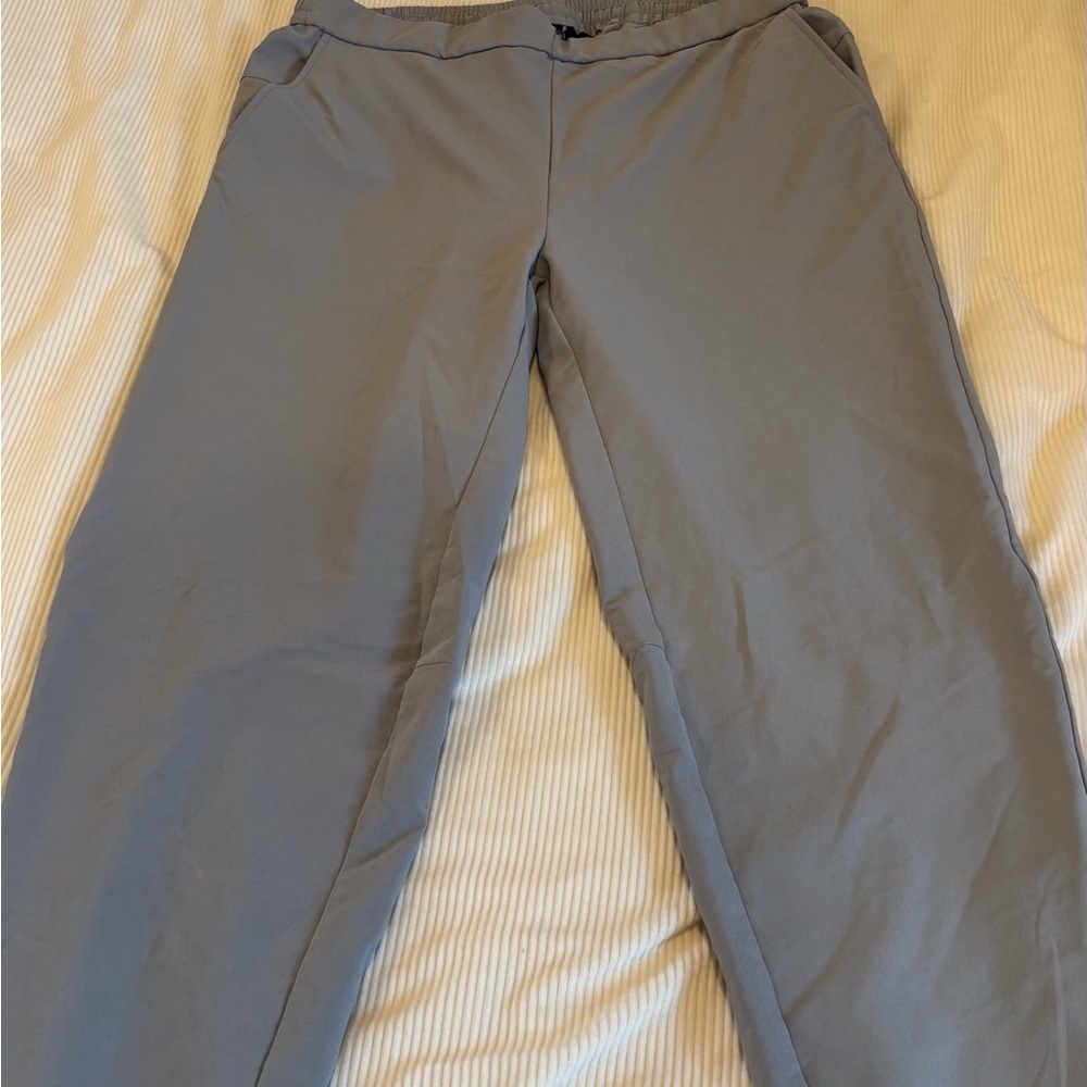 Gray Relaxed Fit Chinos with Elastic Waistband